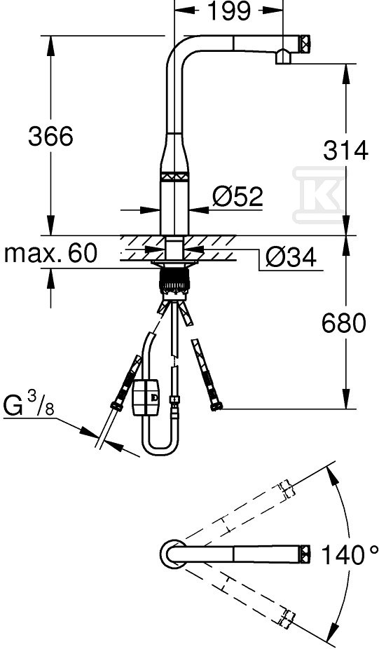 Bateria zlewozmywakowa Essence - 31615A00