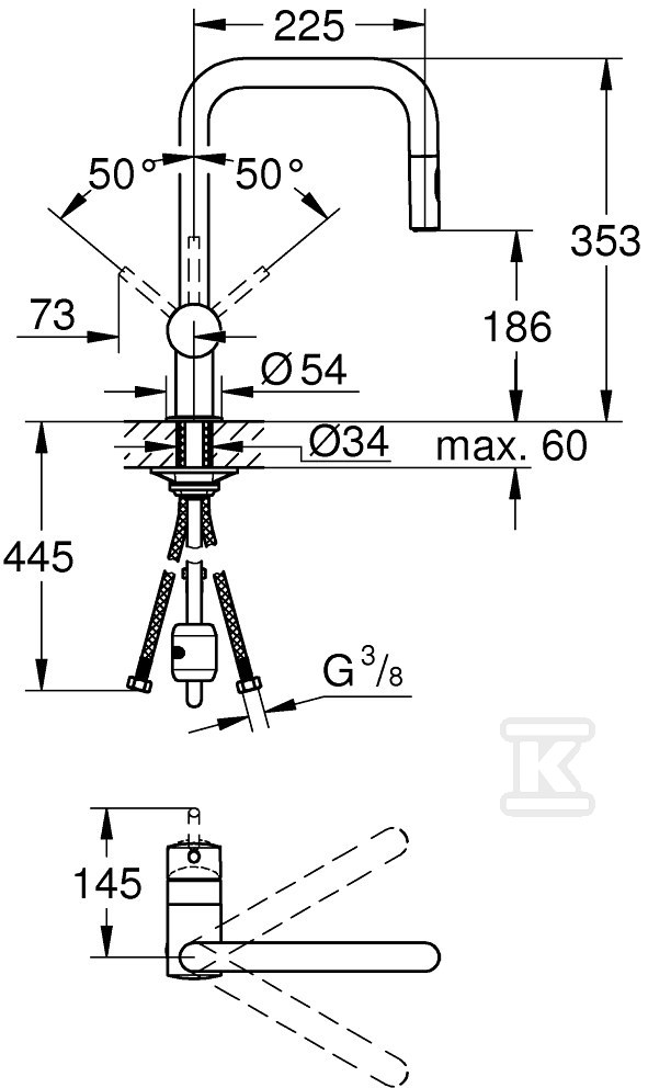 Bateria zlewozmywakowa Minta - 32322AL2