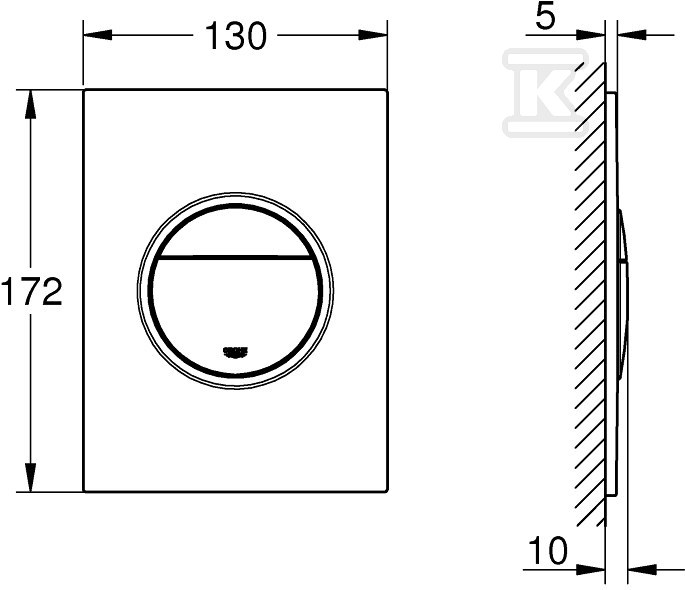 Nova Cosmopolitan S Flush button, matt - 37601P00