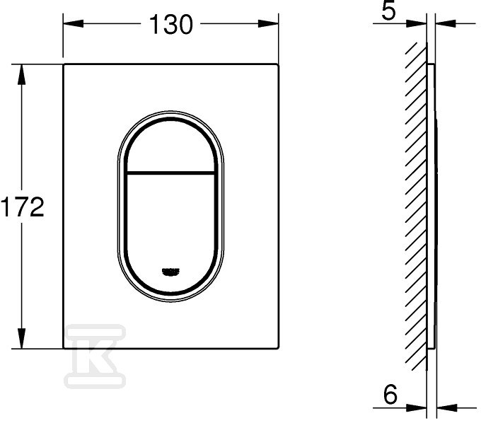 Arena Cosmopolitan S Flush button, - 37624SH0