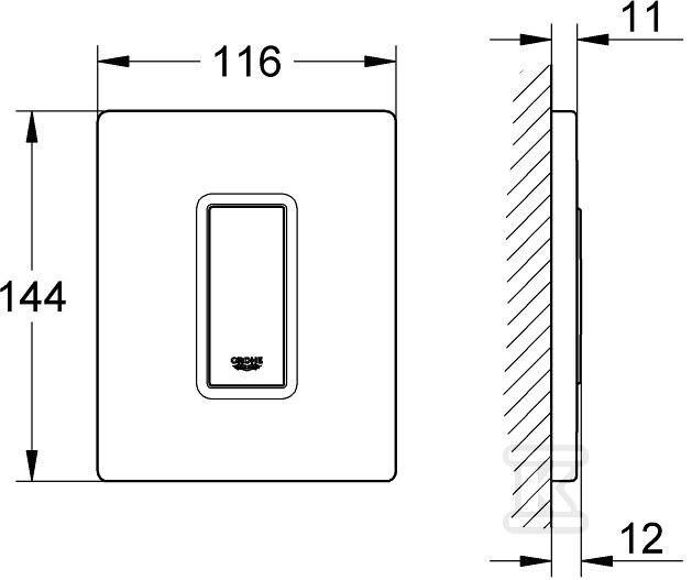 Skate Cosmopolitan - urinal flush plate - 38784SH0