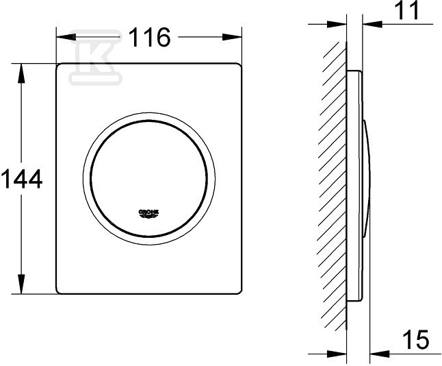 Nova Cosmopolitan Urinal flush plate, - 38804SH0