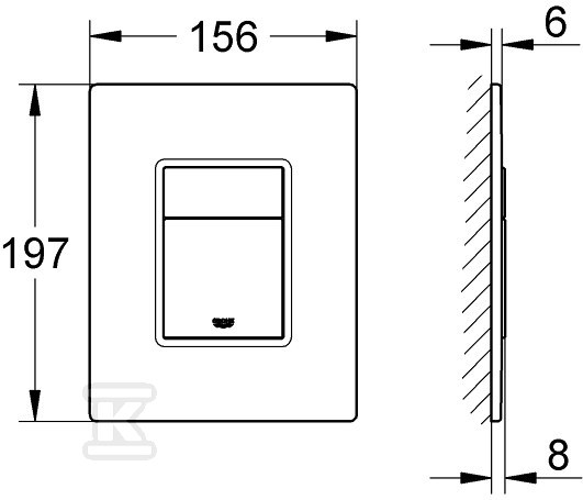 Skate Cosmopolitan - glass plate flush - 38845KS0