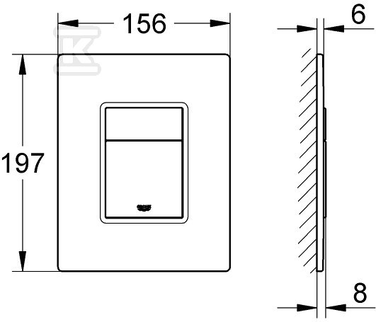 Skate Cosmopolitan - glass plate flush - 38845LS0