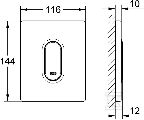 Arena Cosmopolitan Urinal flush plate, - 38857SH0