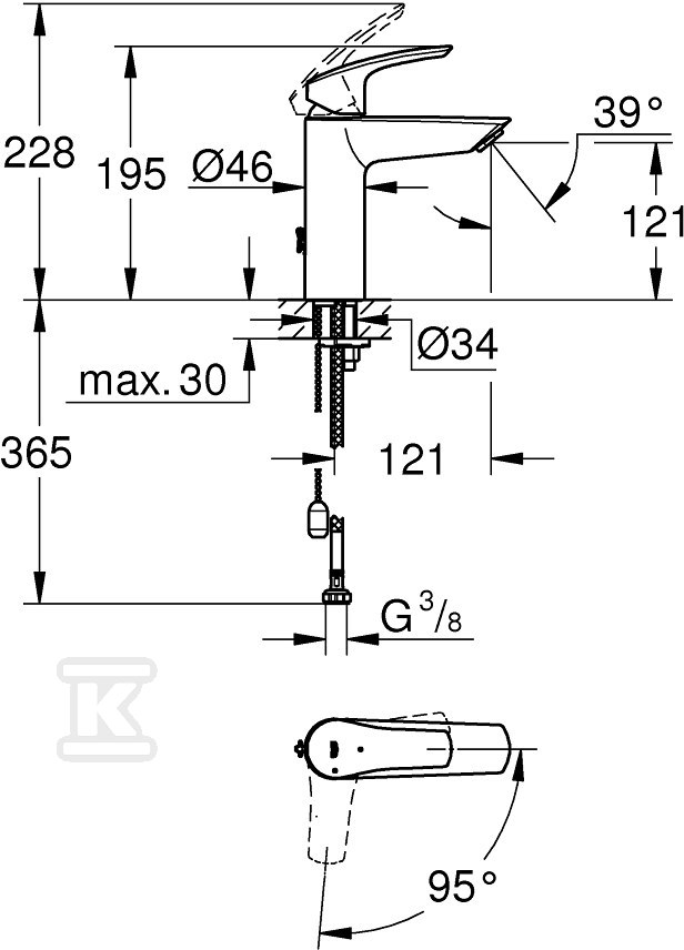 Bateria umywalkowa Grohe Eurosmart - 2339430E