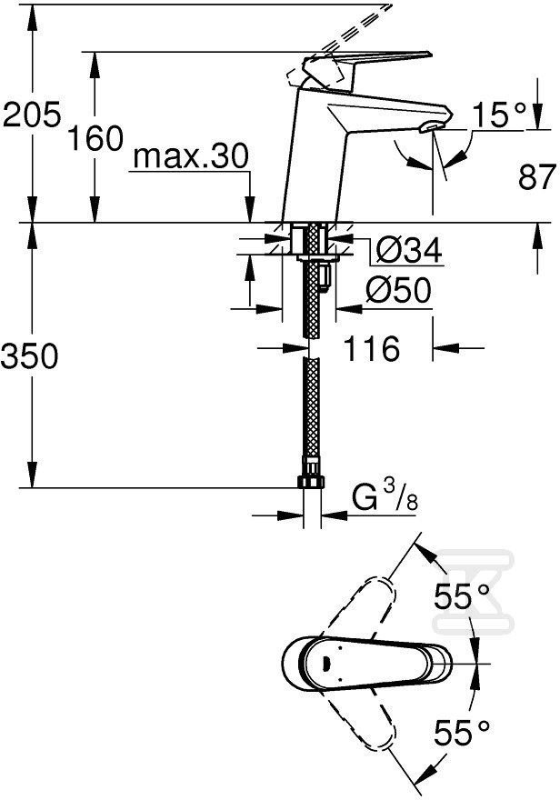 Bateria umywalkowa Grohe Eurodisc - 3246920E