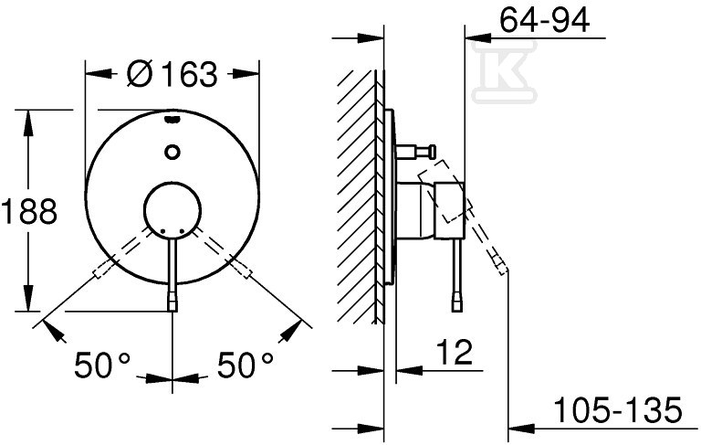 Essence - single lever bath mixer - 19285001