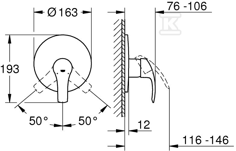 Bateria prysznicowa Grohe Eurosmart - 19451002