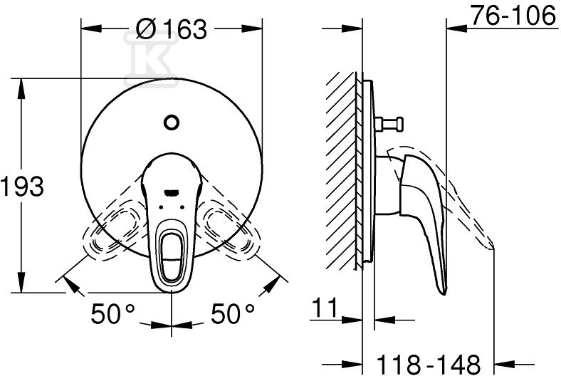 Bateria wannowa Grohe Eurostyle, - 19506003