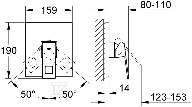 Bateria prysznicowa Grohe EuroCube - 19898000