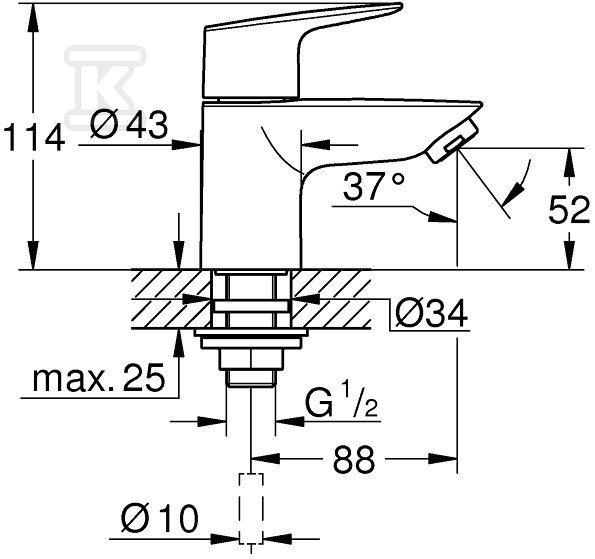 Zawór sztorcowy BauEdge 1/2", rozmiar - 20421001