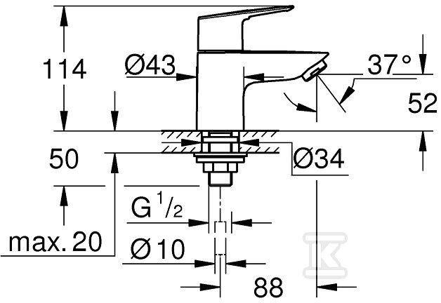 Zawór sztorcowy BauLoop 1/2", rozmiar - 20422001