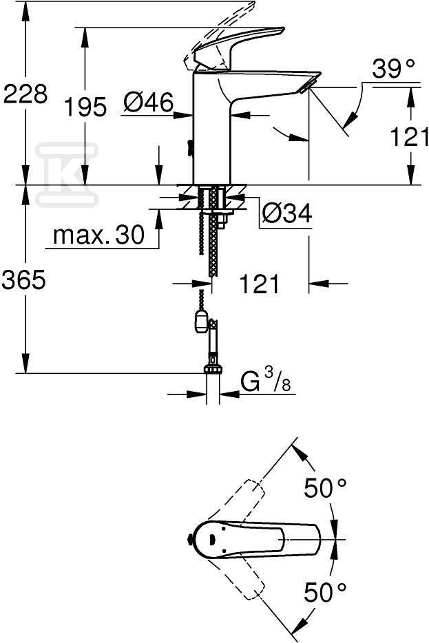 Bateria umywalkowa Grohe Eurosmart - 23323003