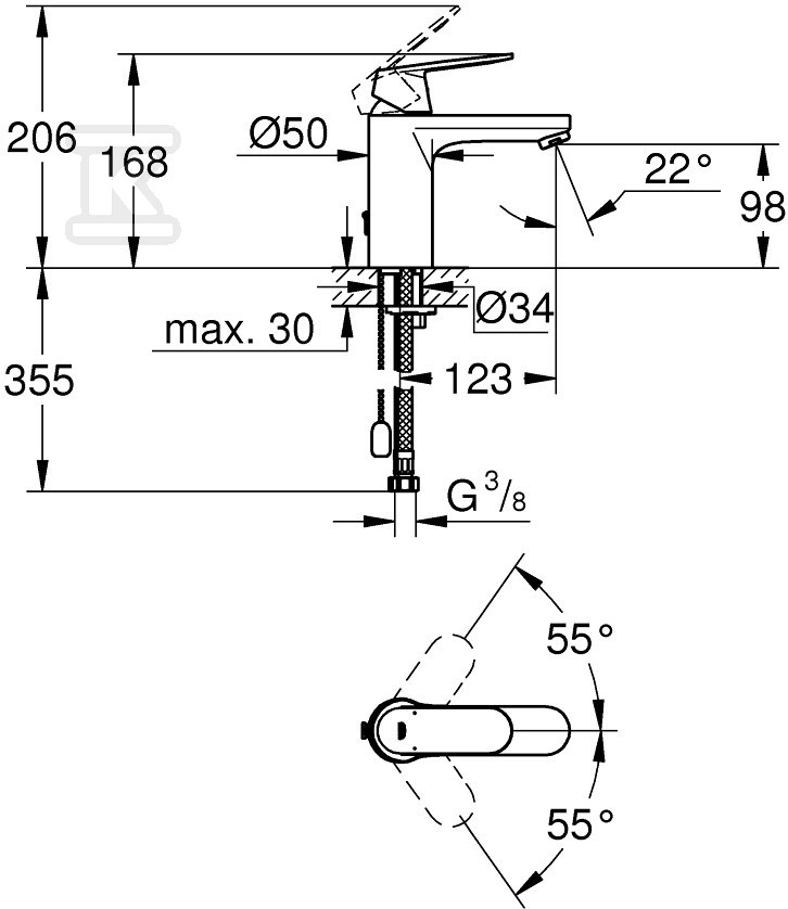 Eurosmart cosmopolitan - basin mixer - 23326000