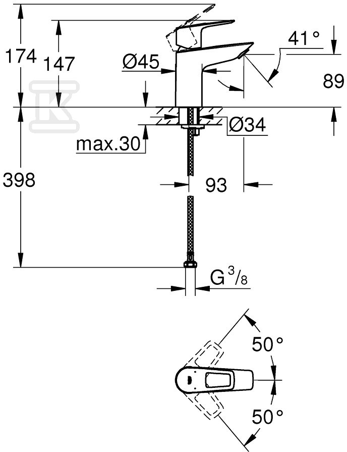 Bateria umywalkowa Grohe BauLoop, DN - 23337001