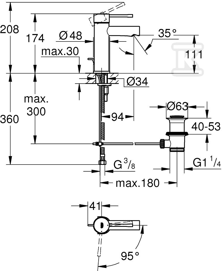 Bateria umywalkowa Grohe Essence, - 23379001