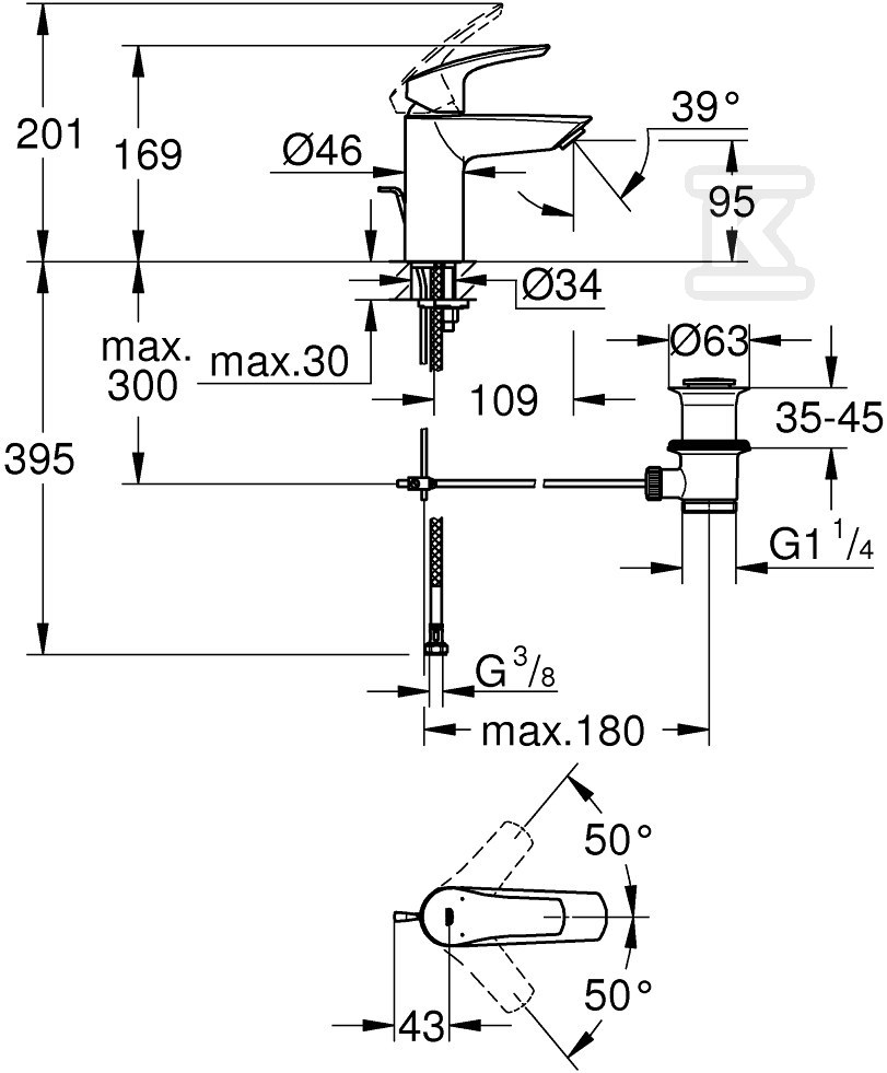 Bateria umywalkowa Grohe Eurosmart - 23456003