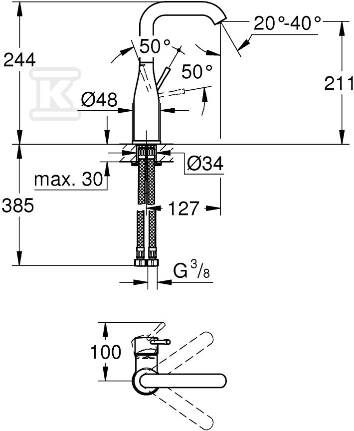 Bateria umywalkowa Grohe Essence - 23541001