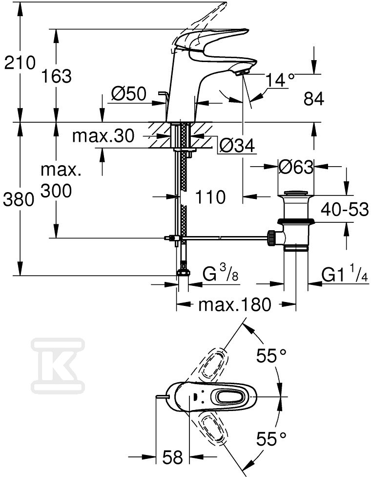 Bateria umywalkowa Grohe Eurostyle - 23564003