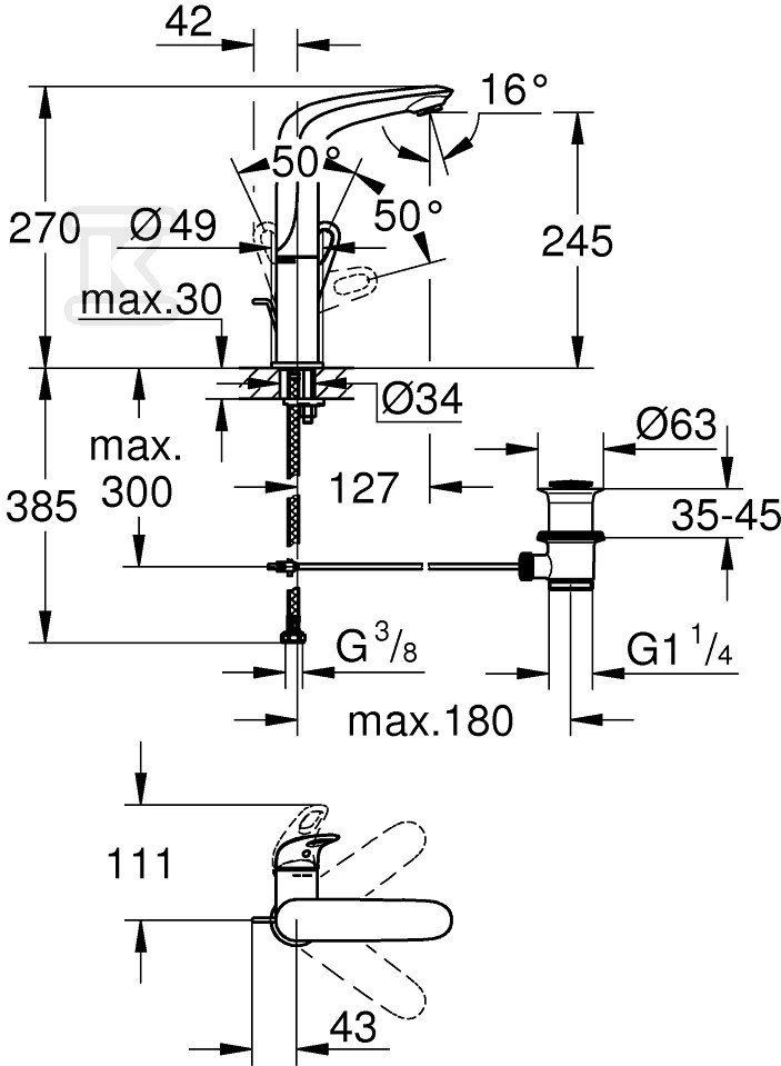 Bateria umywalkowa Grohe Eurostyle - 23569003