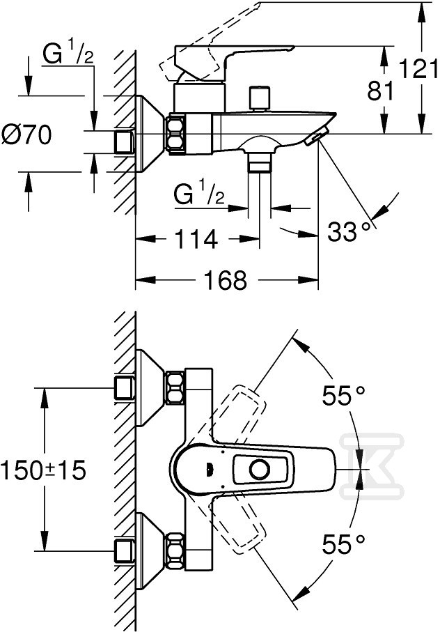 Bateria wannowa Grohe BauLoop - 23602001