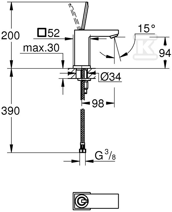 Grohe EuroCube Joy jednopáková - 23656000