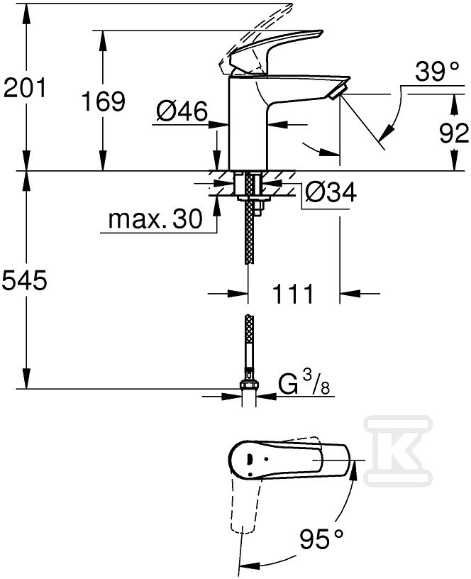 Bateria umywalkowa Grohe Eurosmart - 23974003