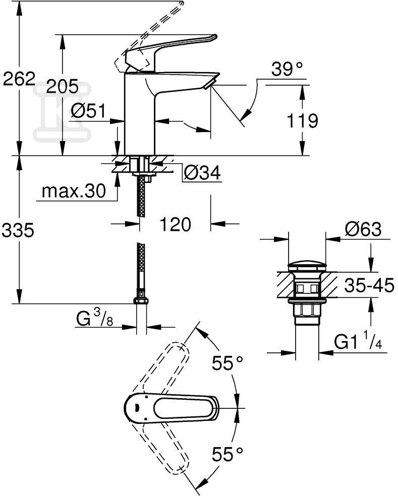 Bateria umywalkowa Grohe Eurosmart - 23981003