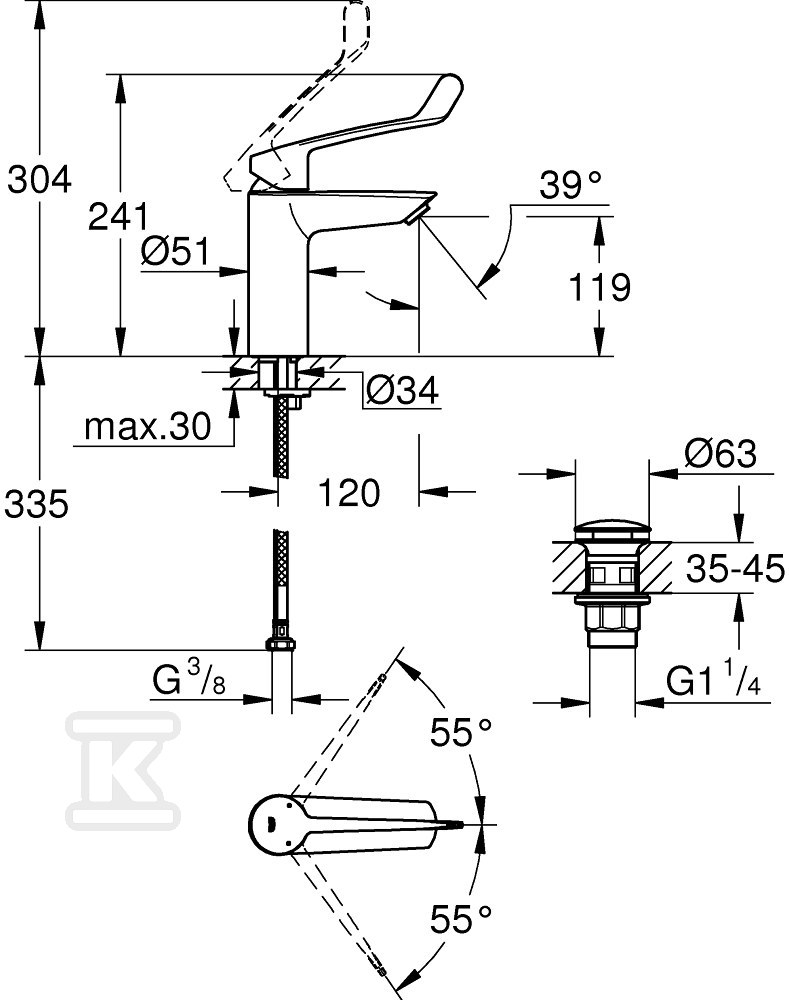 Bateria umywalkowa Grohe Eurosmart - 23983003