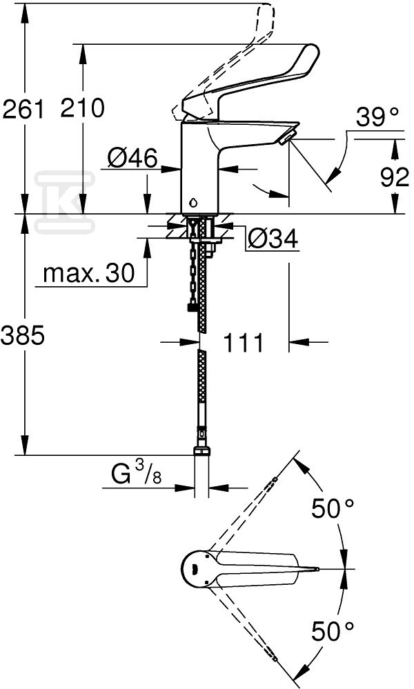 Bateria umywalkowa Grohe Eurosmart - 23984003