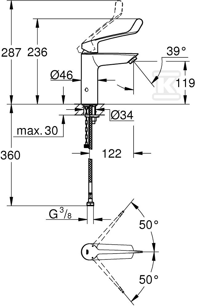 Bateria umywalkowa Grohe Eurosmart - 23985003