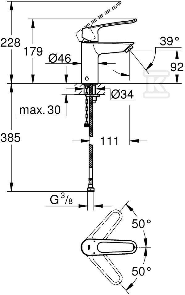 Bateria umywalkowa Grohe Eurosmart - 23986003