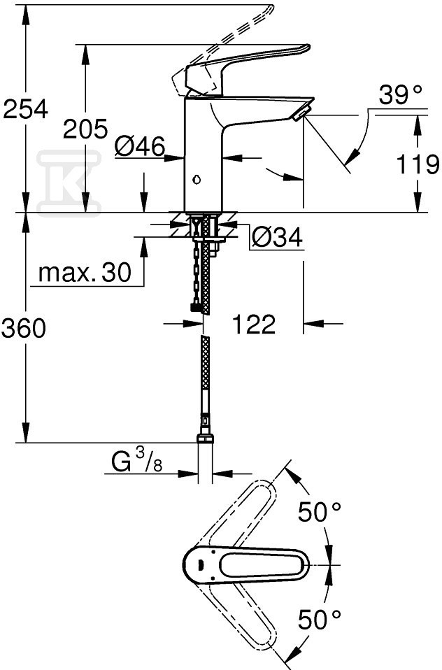 Bateria umywalkowa Grohe Eurosmart - 23987003