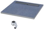 Płyta spadkowa z odpływem liniowym (S4) "Base" Stabilsound Plus 80x80x5/12,5 cm kwadratowy z maskownicą Steel