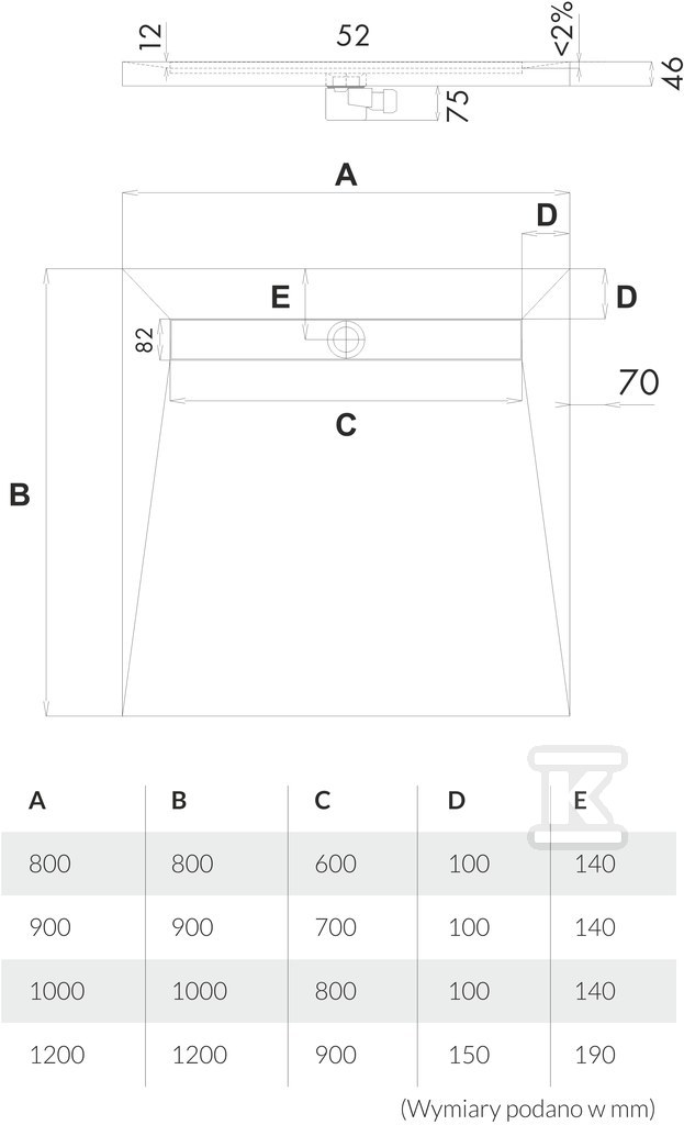 Płyta spadkowa z odpływem liniowym (S4) - 10.001/OLKB/SP