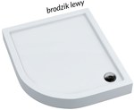 Brodzik akrylowy "Competia" z zintegrowanym nośnikiem Stabilsound Plus z przeciągniętym panelem do podłogi 85x120x14 cm R55 asymetryczny lewy