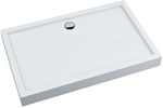 3.0183 Acrylic shower tray with integrated Stabilsound® support with dragged panel to the floor 80x90x14 cm "Competia", rectangular outlet on the long side