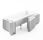 1.052-led Flush-mounted LED casing with shelf 13.5 cm 270x58 cm for semicircular and rectangular bathtubs