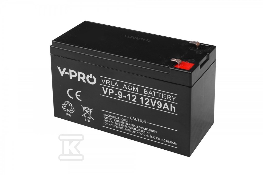 AGM VPRO 12V 9 Ah battery - 6AKUAGM009