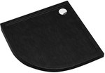 3.2333/C/ST Standard acrylic shower tray Black Stone 80x80x4.5 cm R55 "Caspar New", semicircular