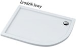 3.271 Standard acrylic shower tray 80x100x5 cm R55 "Caspar", left asymmetrical