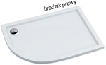 Brodzik akrylowy "Caspar" Standard Plus 100x80x5 cm R55 asymetryczny prawy