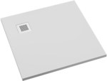 Brodzik kompozytowy "Kalait" Stabilsound Plus Smooth White 80x80x3,5 cm kwadratowy z maskownicą M2