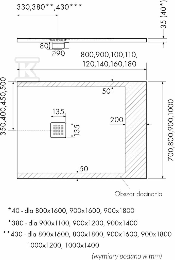 Verbundduschwanne 3.3155/B/ST-M2 - 3.3155/B/ST-M2