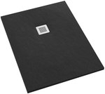 Kompozit zuhanytálca "Kalait" Stabilsound Plus Black Stone 80x120x3,5 cm téglalap alakú M2 burkolattal