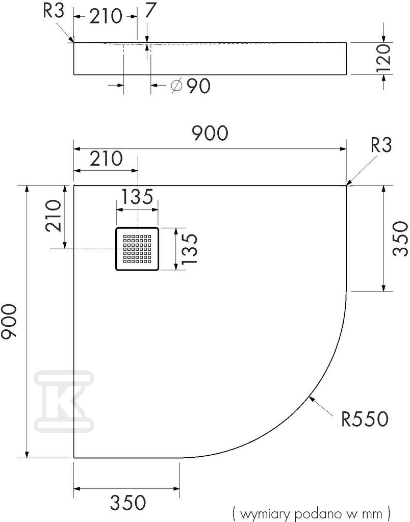 3.3304/C/ST-M2 Acrylic shower tray with - 3.3304/C/ST-M2