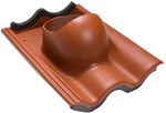 Roof passage "S" profile (for concrete roof tiles) - Brick red