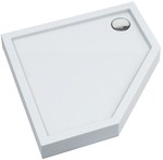 3.4697 Acrylic shower tray with integrated Stabilsound® support with dragged panel to the floor 80x80x12 cm "Competia New", pentagonal