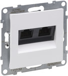 Роз'єм 2xRJ45/кат 6 UTP, БІЛИЙ SUNO